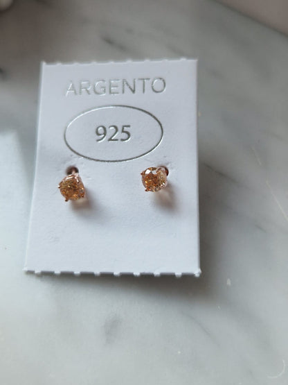 Orecchini Punto Luce COLOR 4mm, Produzione Esclusiva, Argento 925