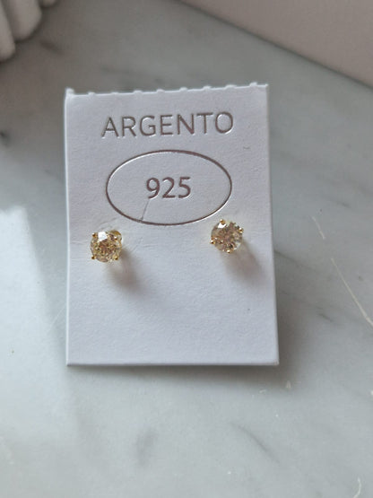 Orecchini Punto Luce COLOR 4mm, Produzione Esclusiva, Argento 925