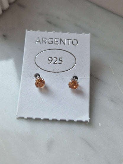 Orecchini Punto Luce COLOR 4mm, Produzione Esclusiva, Argento 925