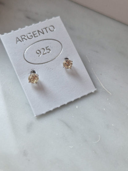 Orecchini Punto Luce COLOR 4mm, Produzione Esclusiva, Argento 925