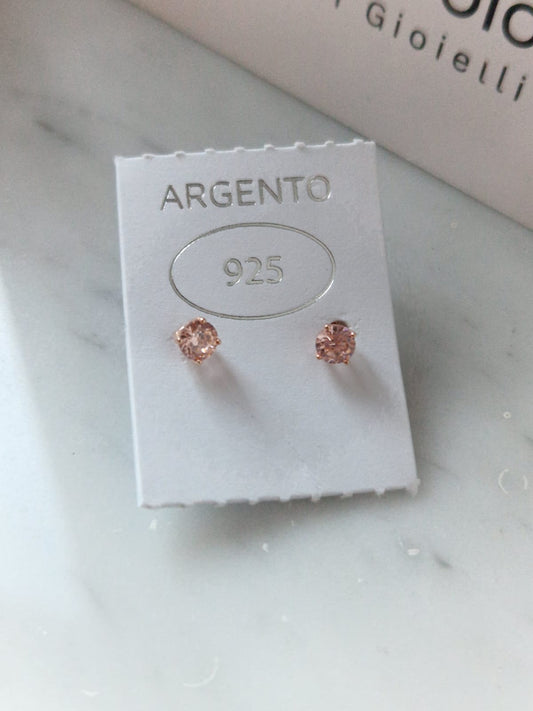 Orecchini Punto Luce COLOR 4mm, Produzione Esclusiva, Argento 925
