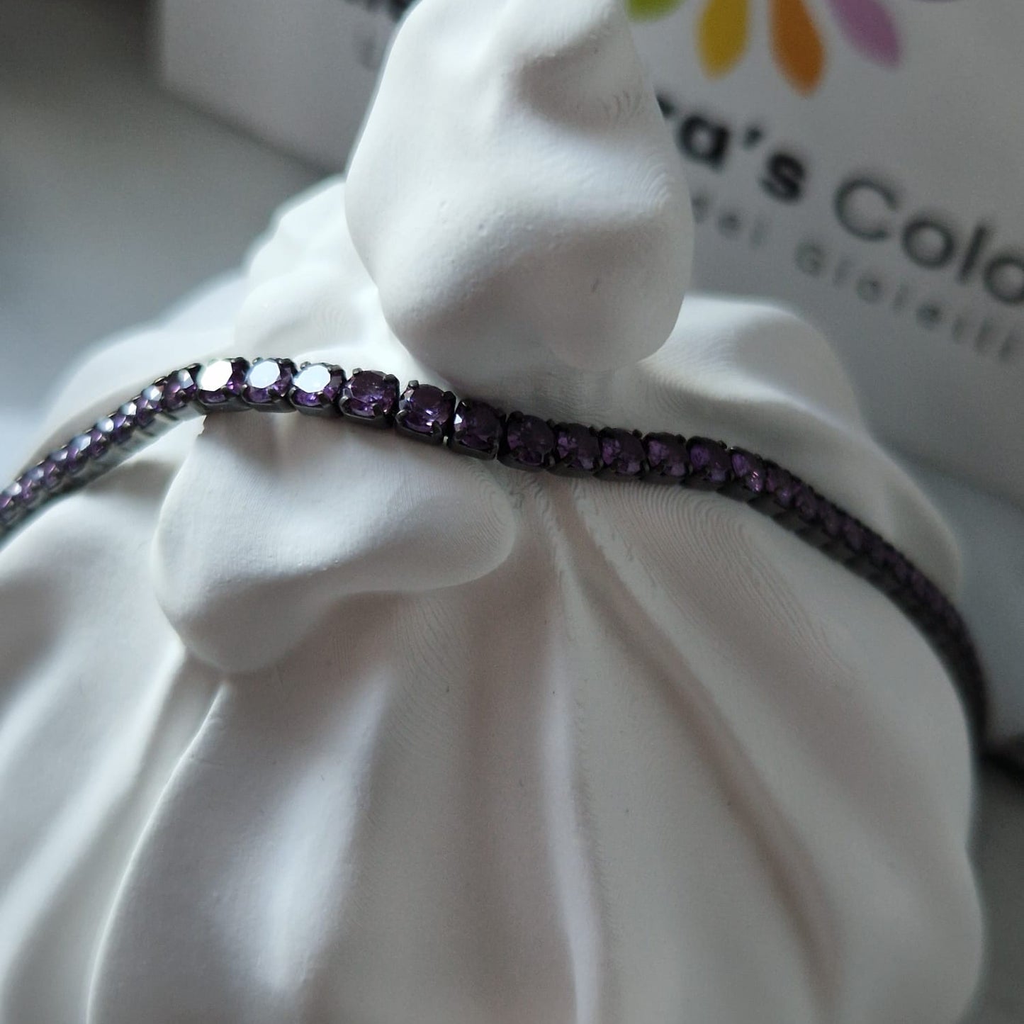 Bracciale Tennis Dark Ametyst - in Argento S925