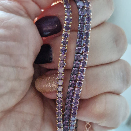 Bracciale Tennis Dark Ametyst - in Argento S925