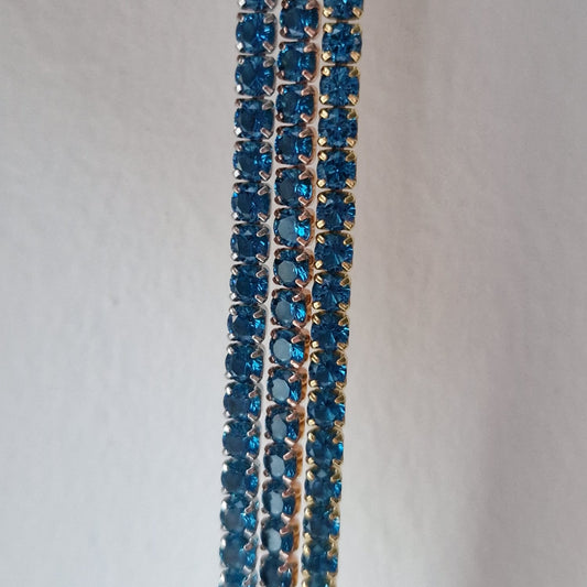 Bracciale Tennis AquaBlu - in Argento S925