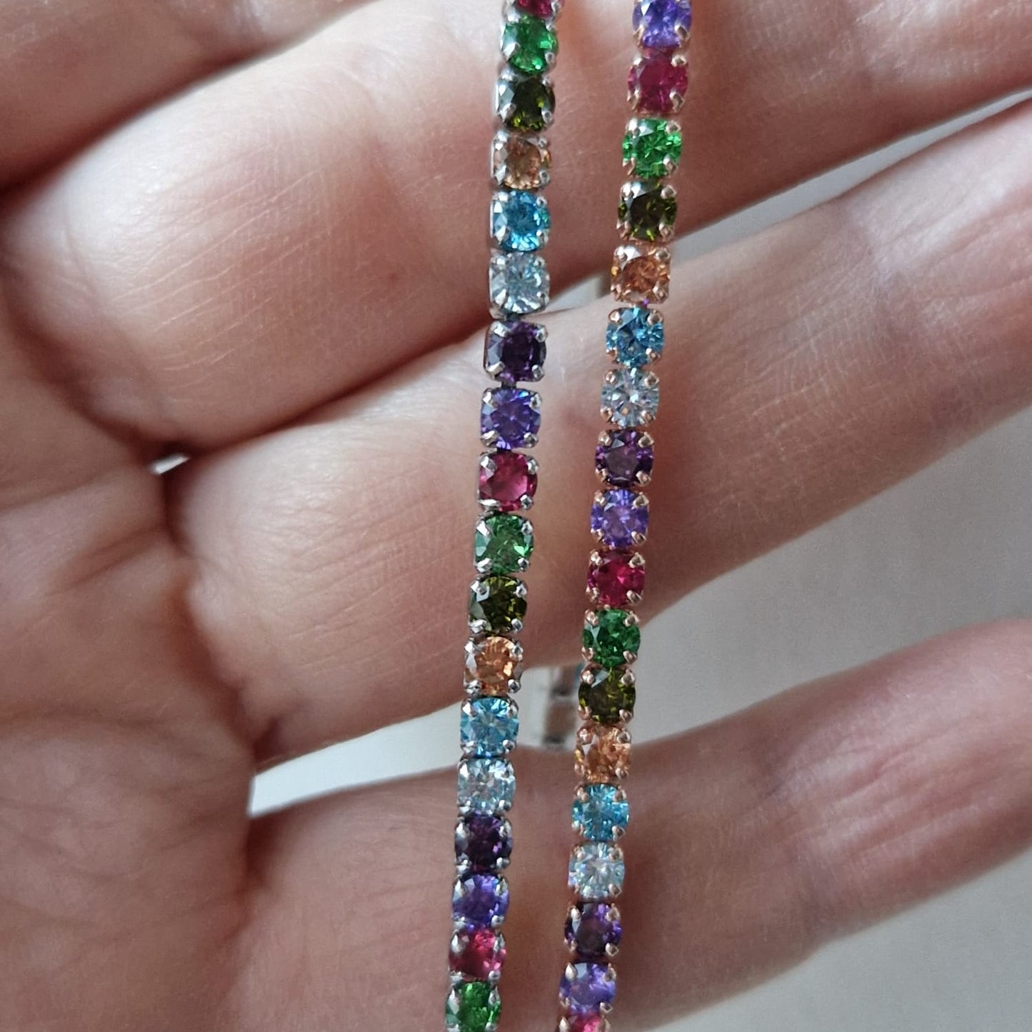 Bracciale Tennis Multicolor Inverno - ESCLUSIVA,in Argento S925