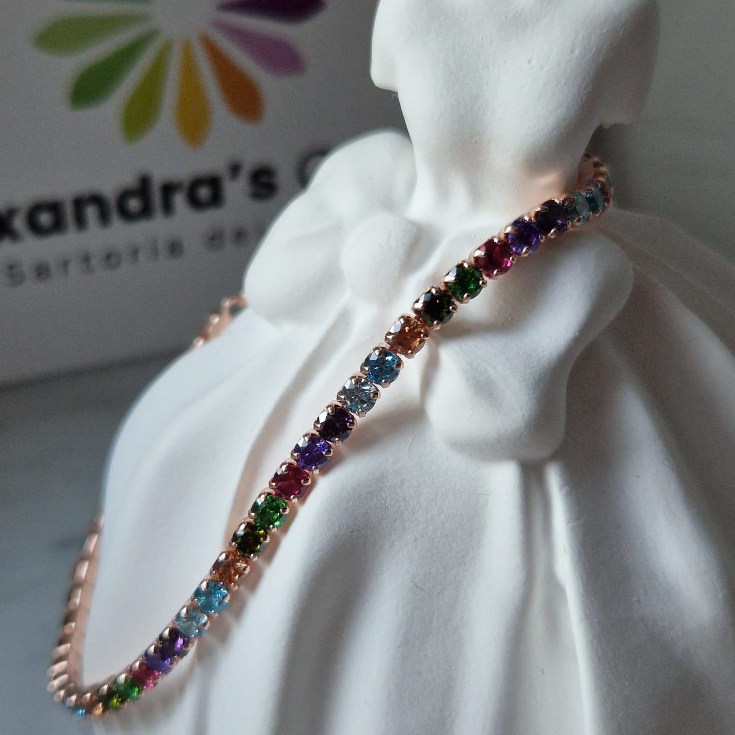 Bracciale Tennis Multicolor Inverno - ESCLUSIVA,in Argento S925