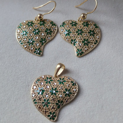 Orecchini Cuore Piatto, in Filigrana, Argento 925 e Bagno in Oro