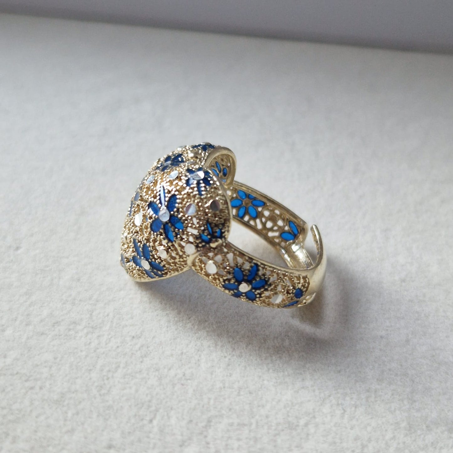 Anelli Cuore, Preziosi , in Filigrana, Argento 925 e Bagno in Oro