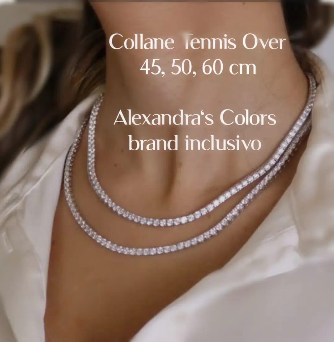Comfortable + Long Rhodium Tennis Necklaces, 2.5mm, in 925 Silver and Zirconia