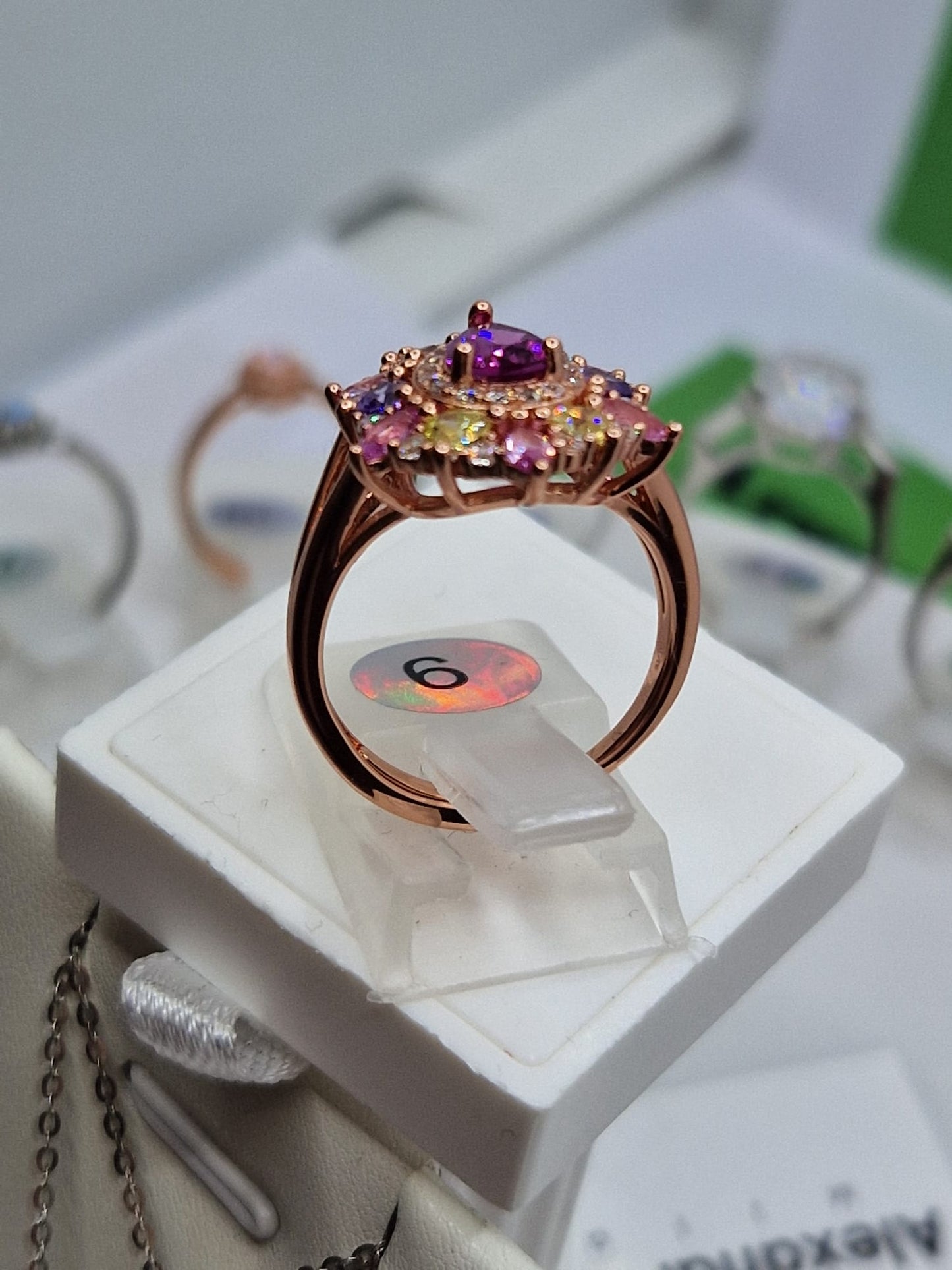 Anello Goccia Multicolor, in Argento S925 e Zirconi