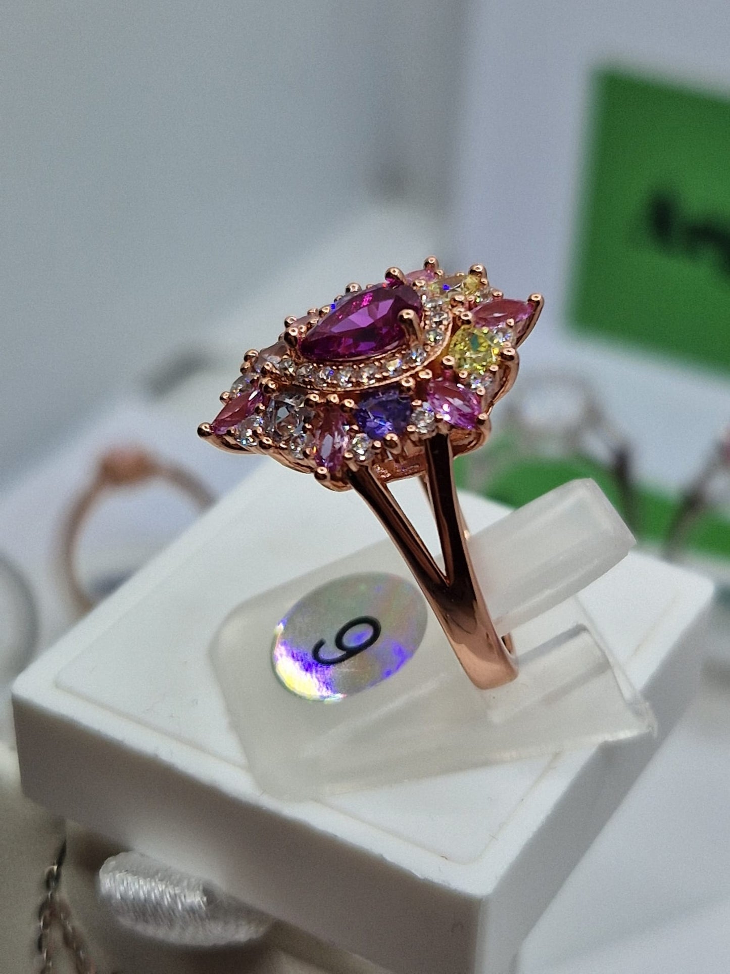 Anello Goccia Multicolor, in Argento S925 e Zirconi