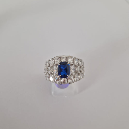 Anello Fascia Brillante, in Argento S925 e Zirconi