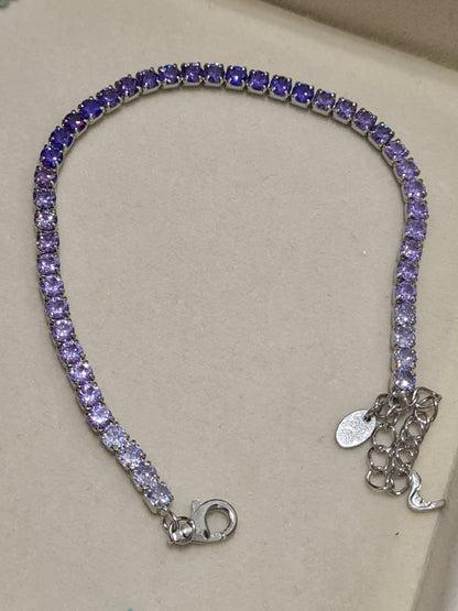 Bracciali Tennis 3mm degradè morbido, Argento S925