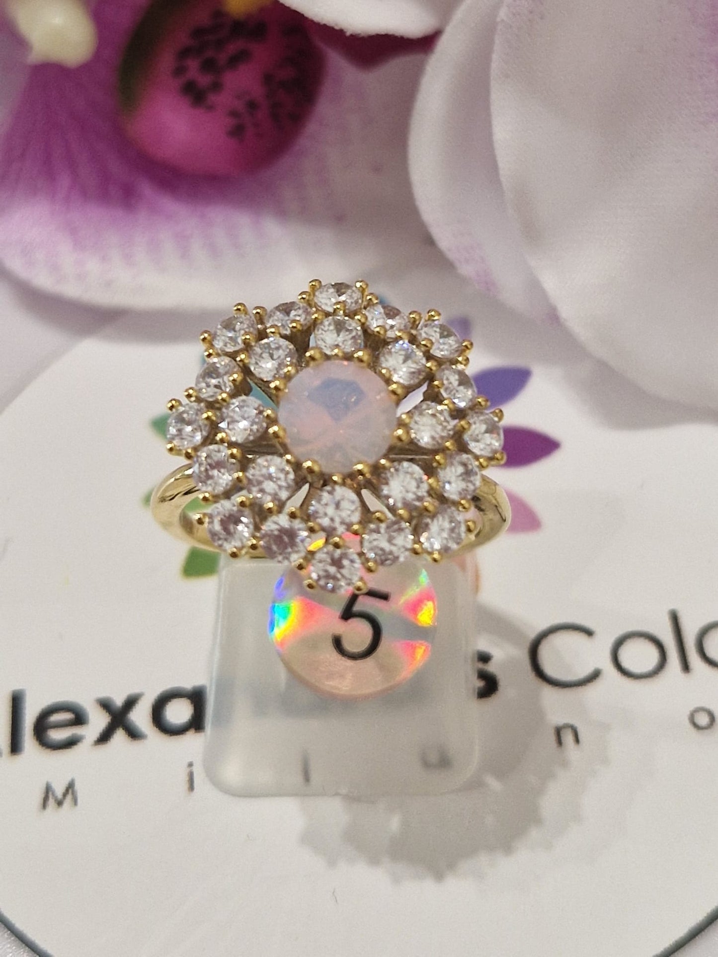 Anello Margherita con OPALE, Produzione ESCLUSIVA, Argento 925