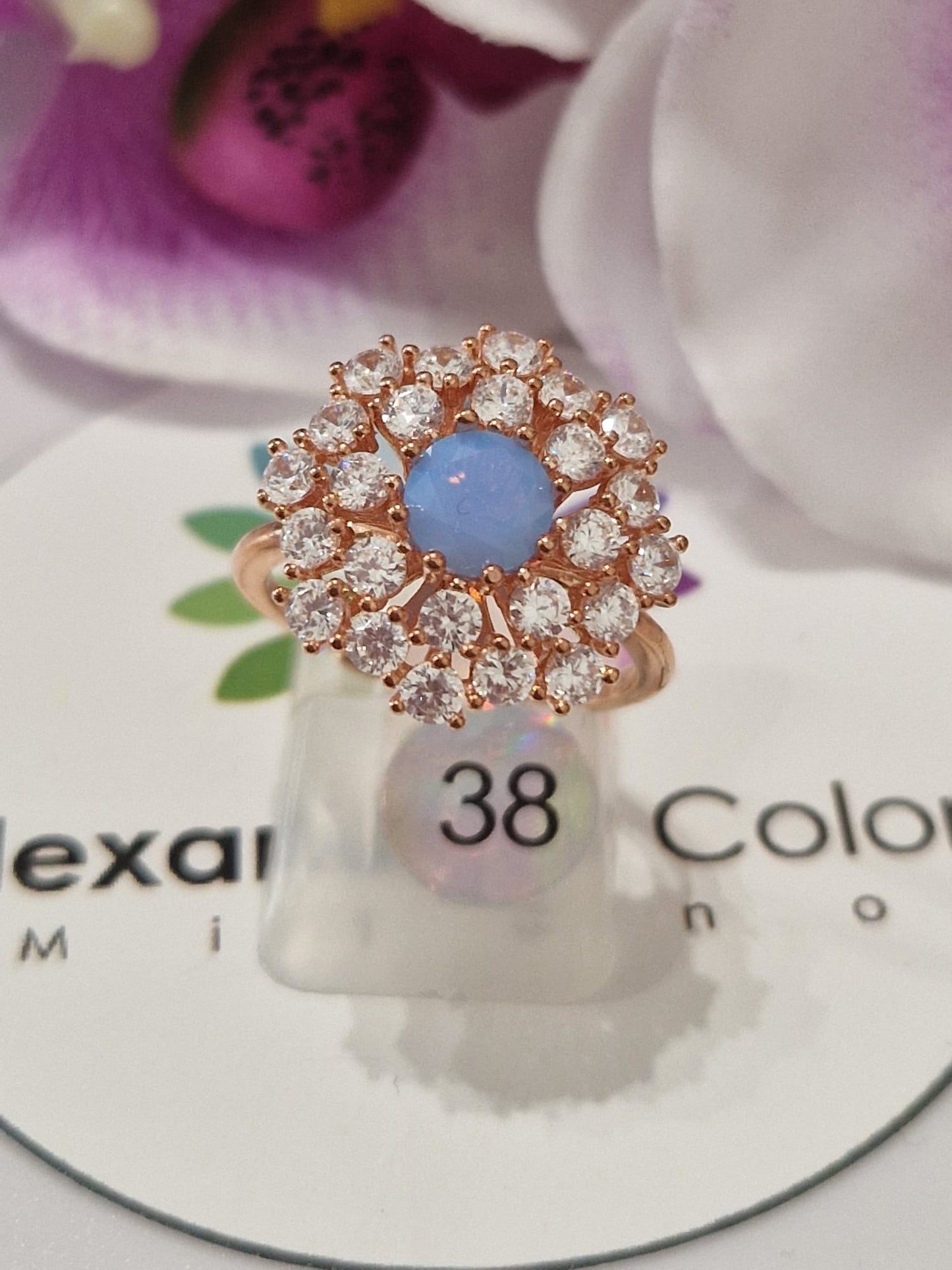 Anello Margherita con OPALE, Produzione ESCLUSIVA, Argento 925