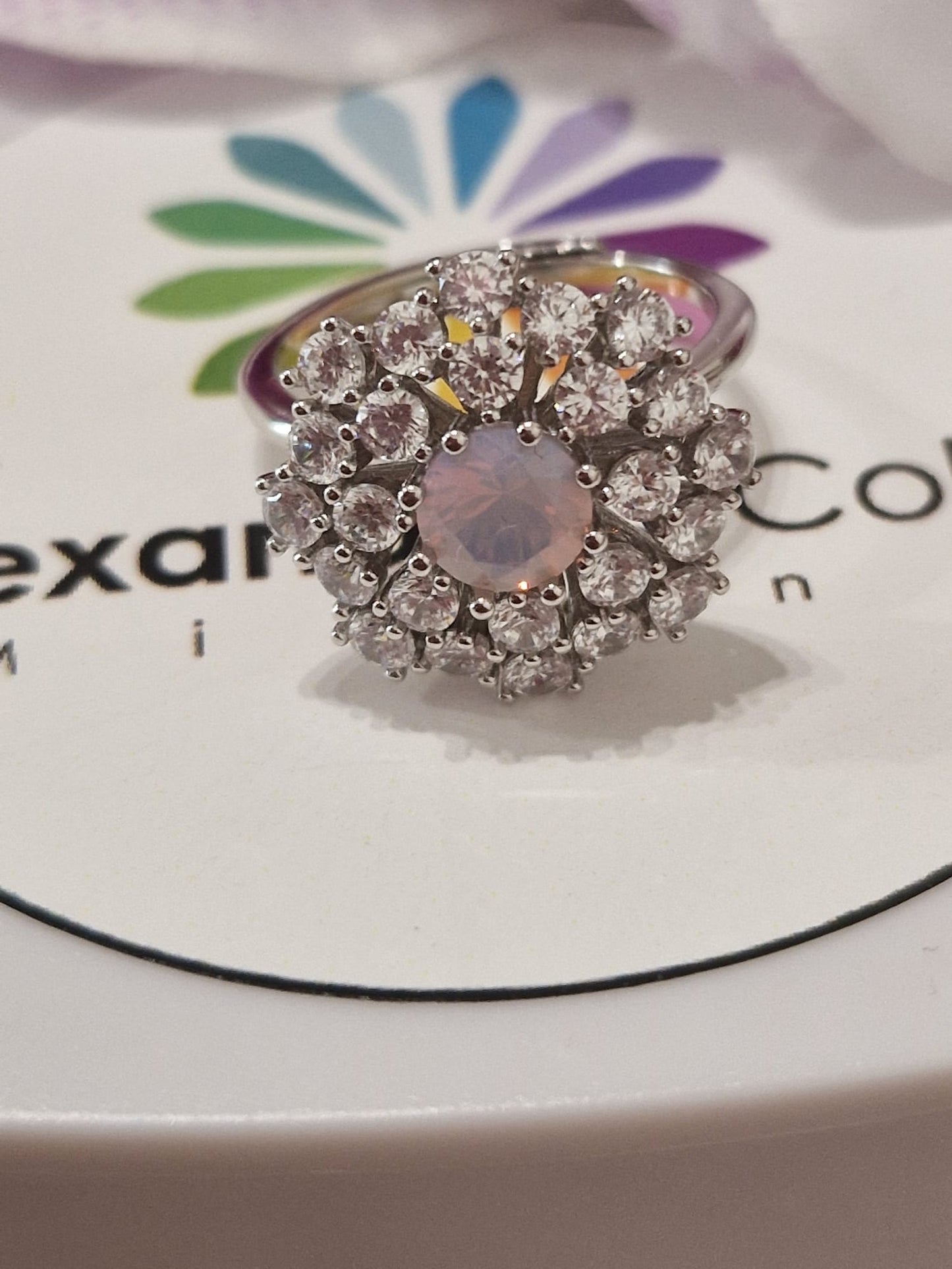 Anello Margherita con OPALE, Produzione ESCLUSIVA, Argento 925