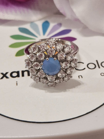 Anello Margherita con OPALE, Produzione ESCLUSIVA, Argento 925
