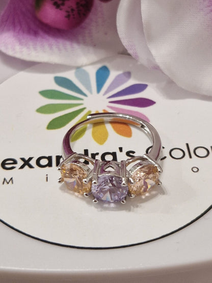 Anello TRILOGY MULTI Color 7mm, Produzione ESCLUSIVA, Argento 925