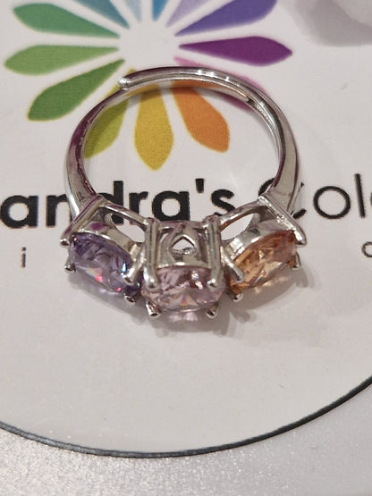 Anello TRILOGY MULTI Color 7mm, Produzione ESCLUSIVA, Argento 925