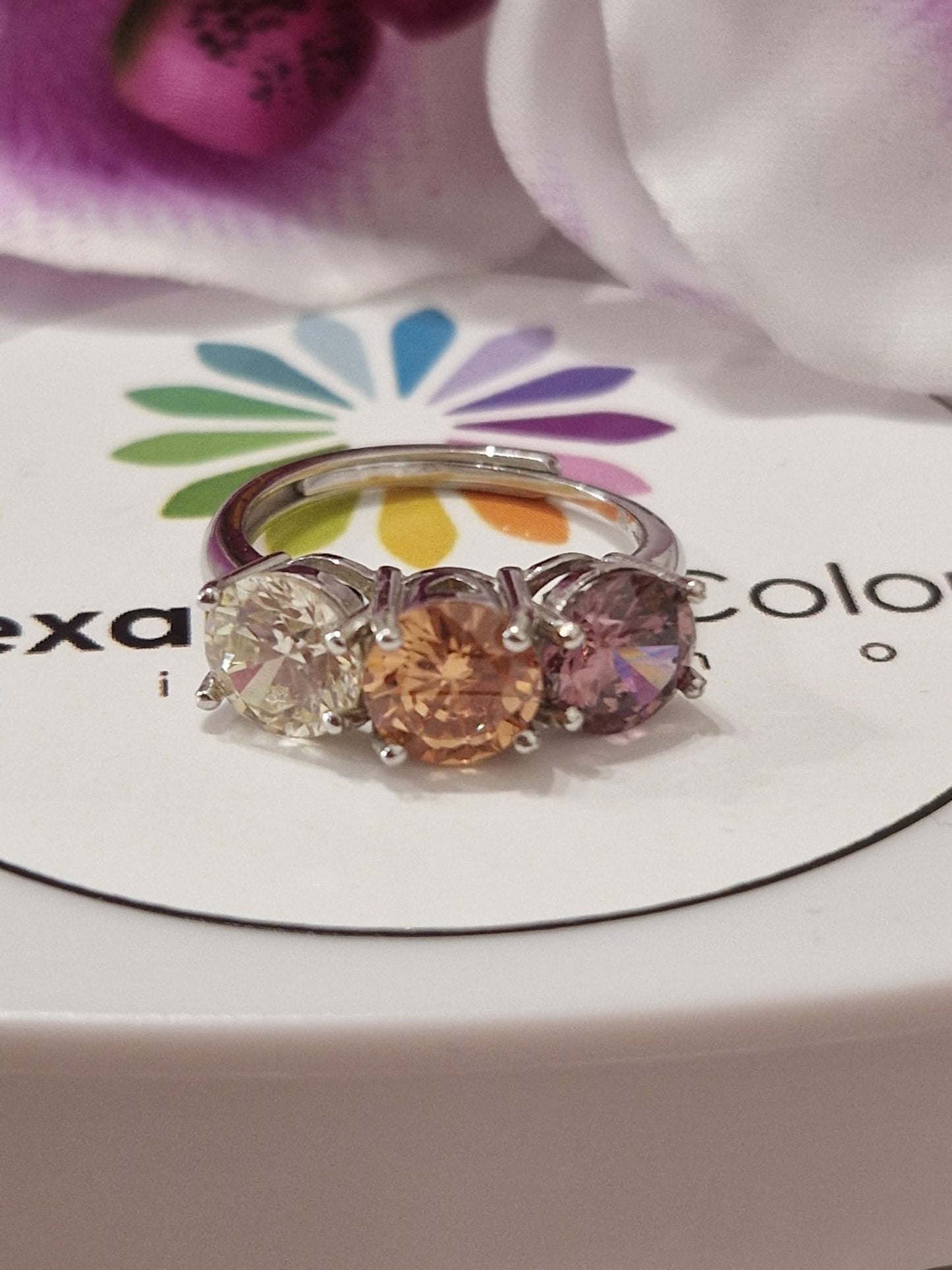 Anello TRILOGY MULTI Color 7mm, Produzione ESCLUSIVA, Argento 925
