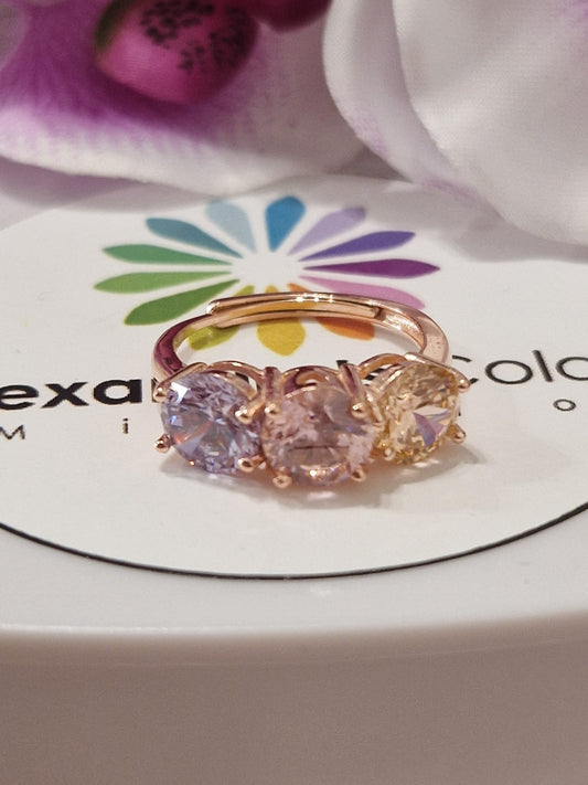 Anello TRILOGY MULTI Color 7mm, Produzione ESCLUSIVA, Argento 925