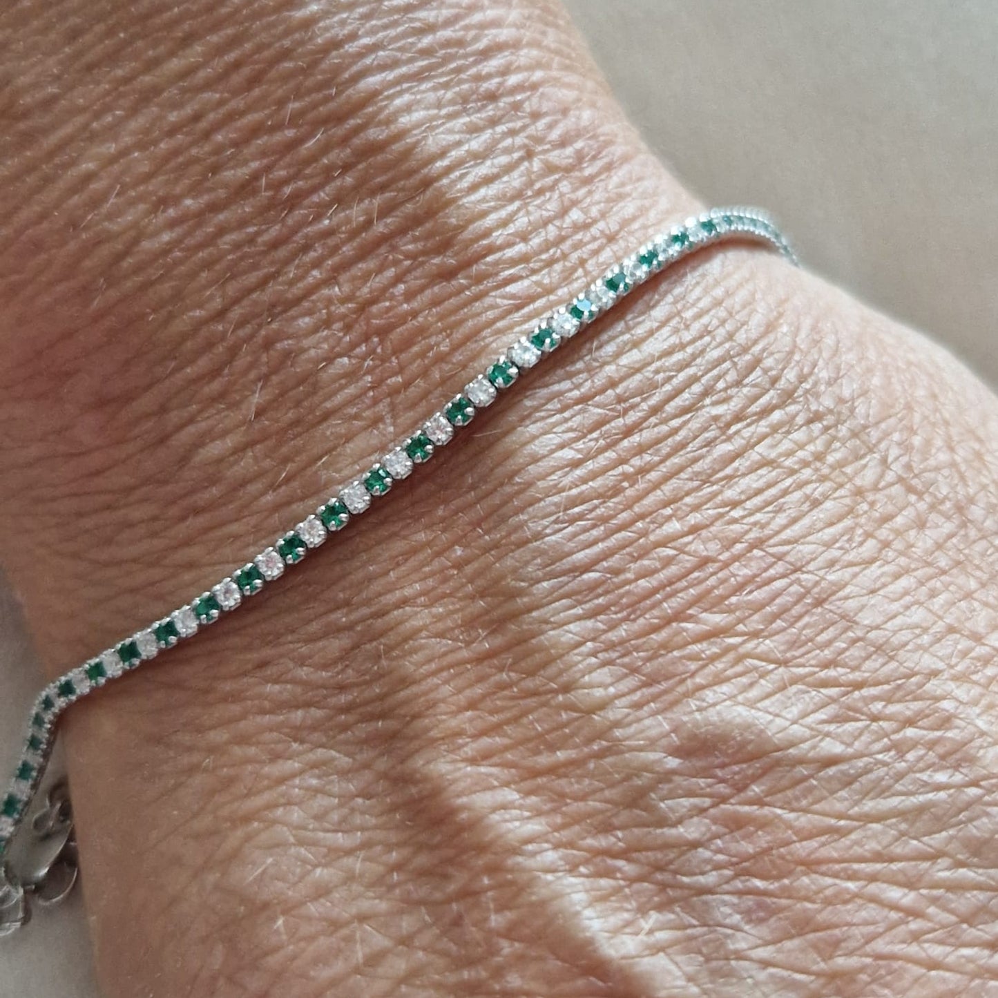 Mini Bracciali Tennis 1mm, 1+1, Argento s925