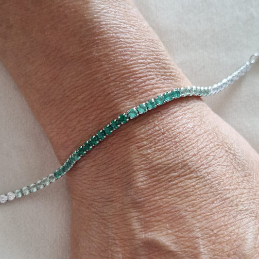 Bracciali Tennis 3mm degradè morbido, Argento S925