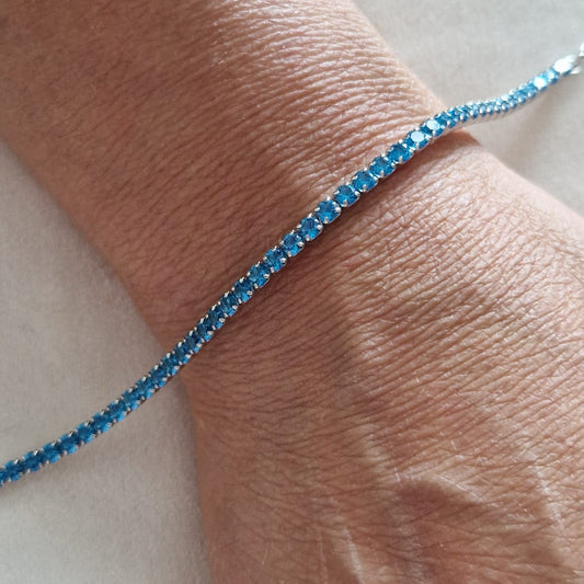 Bracciali Tennis 3mm degradè morbido, Argento S925