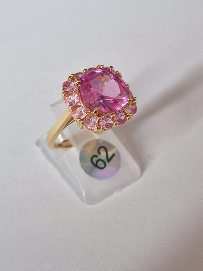 Anello Quadrato Brillante, in Argento 925