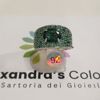 Anello Fascia 3D Brillante, in Argento S925 e Zirconi
