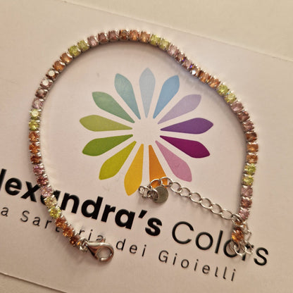 Bracciale Tennis Arlecchino - ESCLUSIVA,in Argento S925