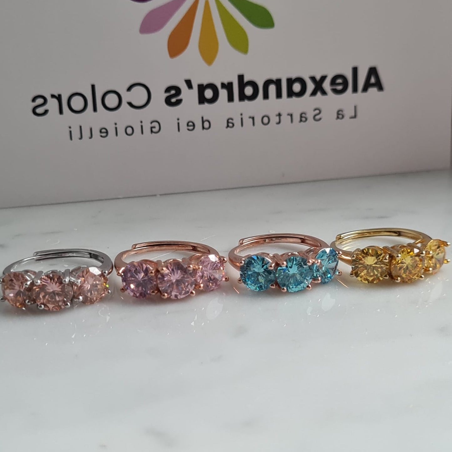 Anello TRILOGY MONOCOLOR 7mm, Produzione ESCLUSIVA, Argento 925