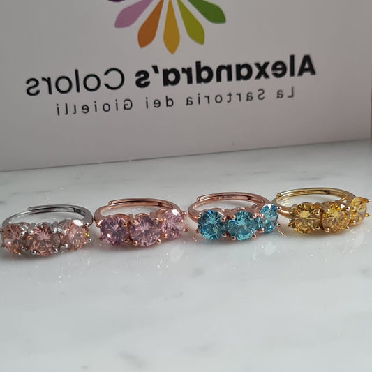 Anello TRILOGY MONOCOLOR 7mm, Produzione ESCLUSIVA, Argento 925