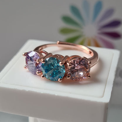 Anello TRILOGY MULTI Color 7mm, Produzione ESCLUSIVA, Argento 925