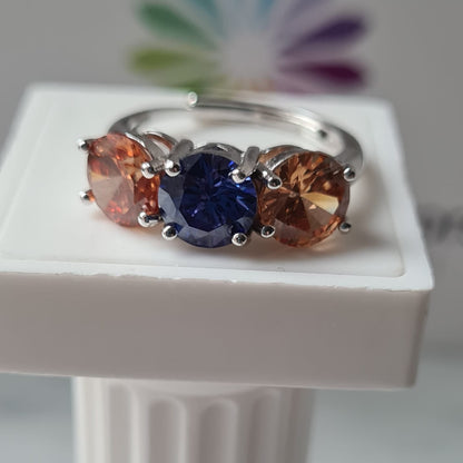 Anello TRILOGY MULTI Color 7mm, Produzione ESCLUSIVA, Argento 925