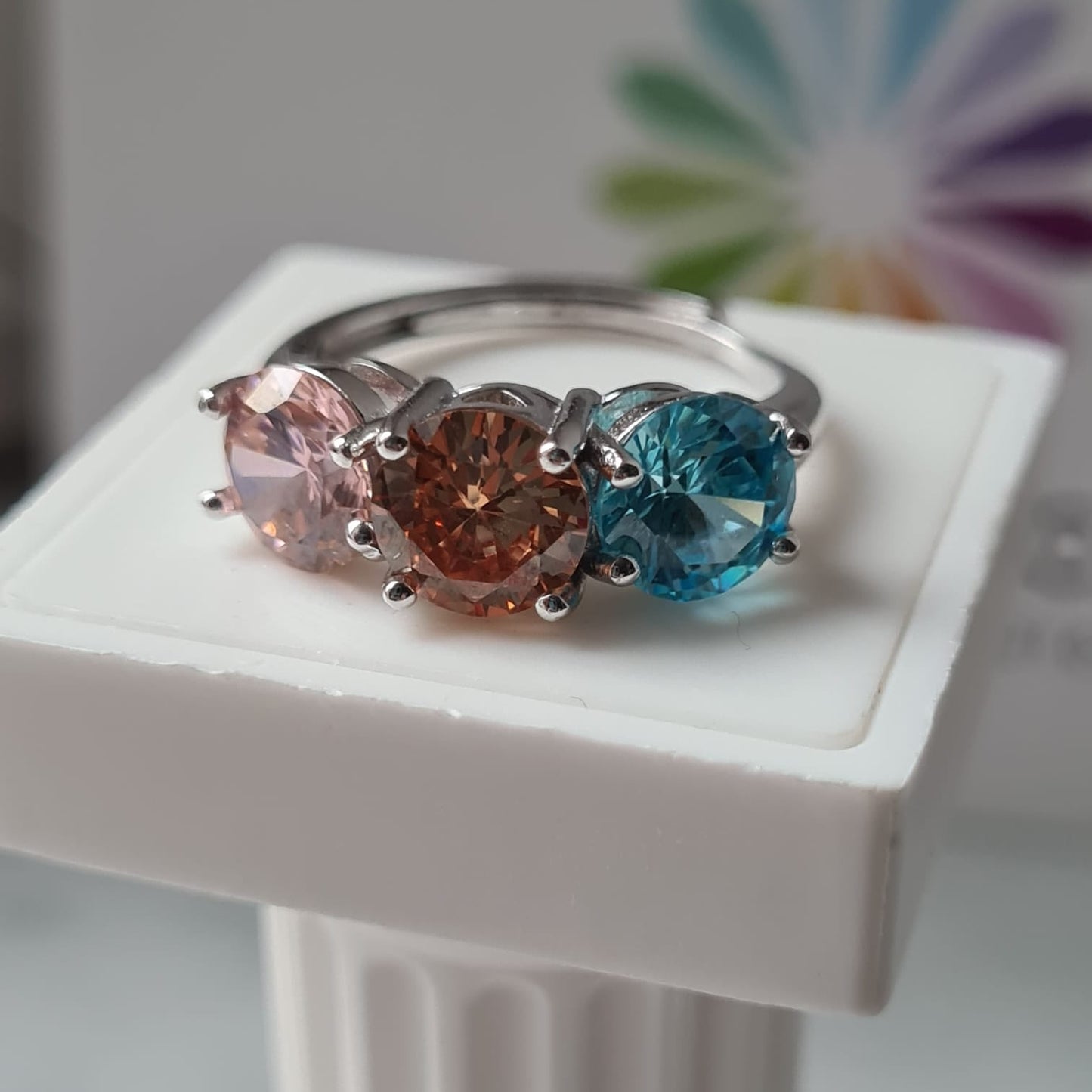 Anello TRILOGY MULTI Color 7mm, Produzione ESCLUSIVA, Argento 925