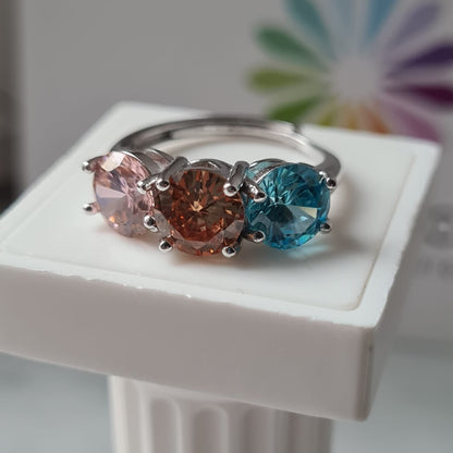 Anello TRILOGY MULTI Color 7mm, Produzione ESCLUSIVA, Argento 925