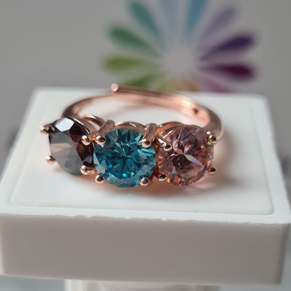 Anello TRILOGY MULTI Color 7mm, Produzione ESCLUSIVA, Argento 925