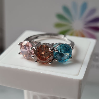 Anello TRILOGY MULTI Color 7mm, Produzione ESCLUSIVA, Argento 925
