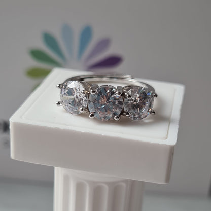 Anello TRILOGY Bianco 7mm, Produzione ESCLUSIVA, Argento 925