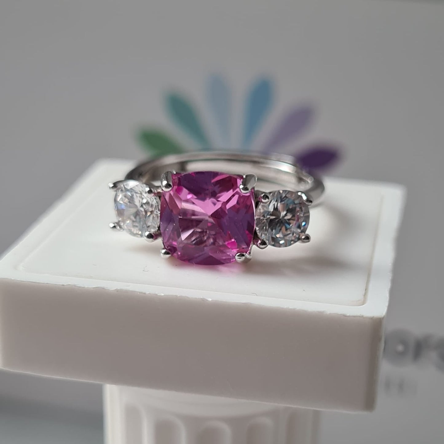 Anello Trilogy Quadrato, in Argento Sterling 925