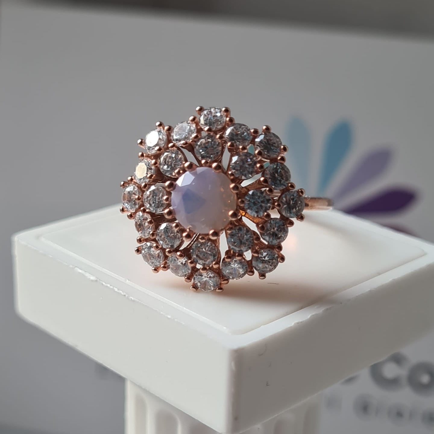 Anello Margherita con OPALE, Produzione ESCLUSIVA, Argento 925