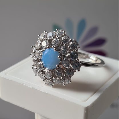 Anello Margherita con OPALE, Produzione ESCLUSIVA, Argento 925