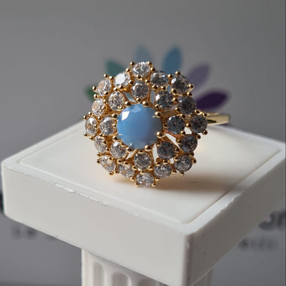 Anello Margherita con OPALE, Produzione ESCLUSIVA, Argento 925