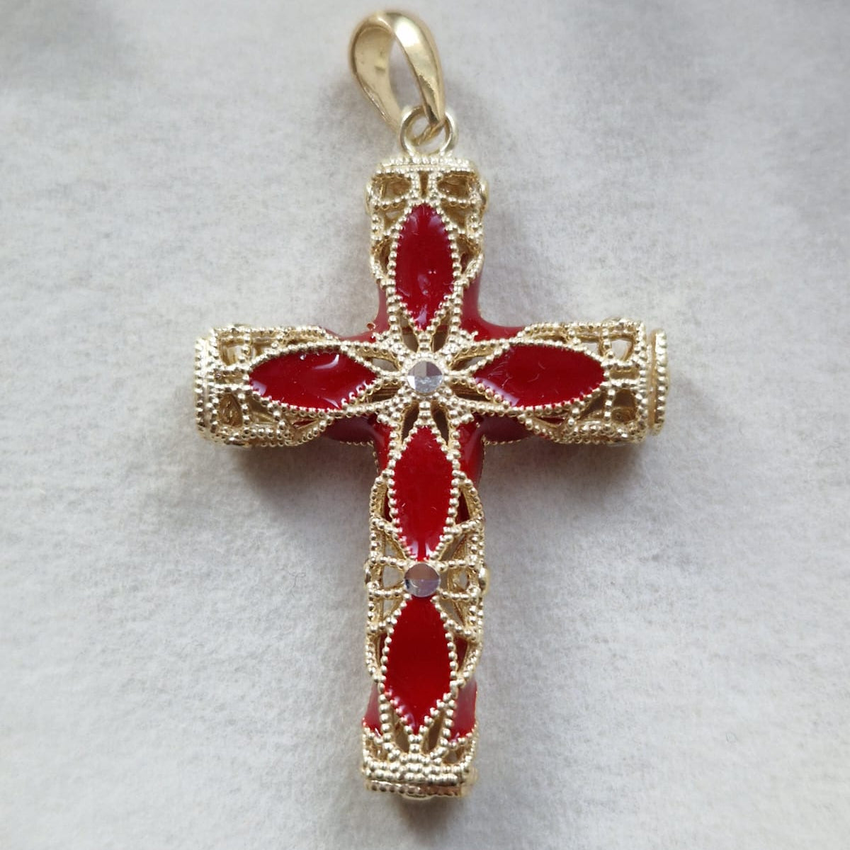 Collana con Croce in Filigrana Preziosa, Argento s925