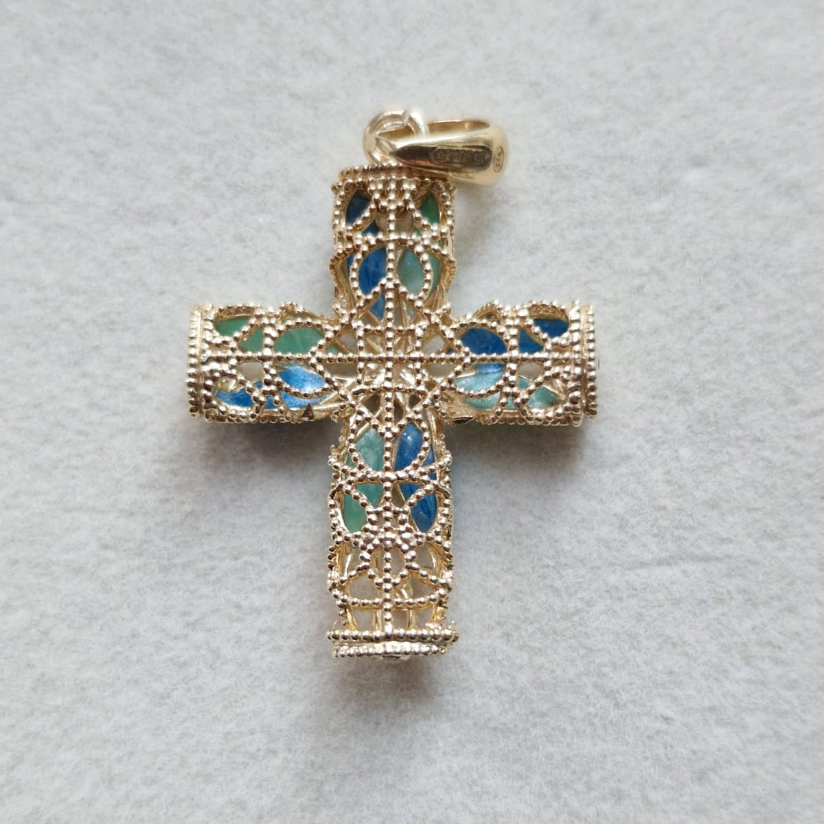 Collana con Croce in Filigrana Preziosa, Argento s925