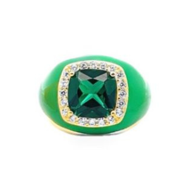 Anello Chevalier in Argento 925 con Zircone Quadrato