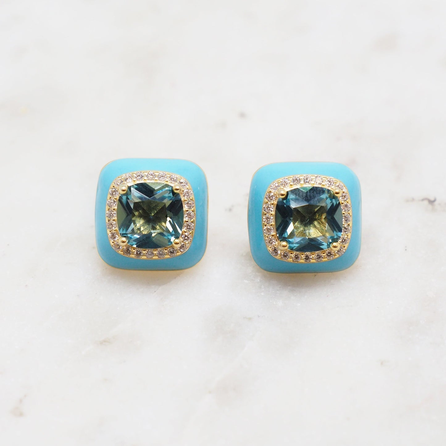 Orecchini Quadrati Bombati, Argento s925