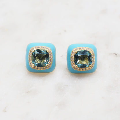 Orecchini Quadrati Bombati, Argento s925