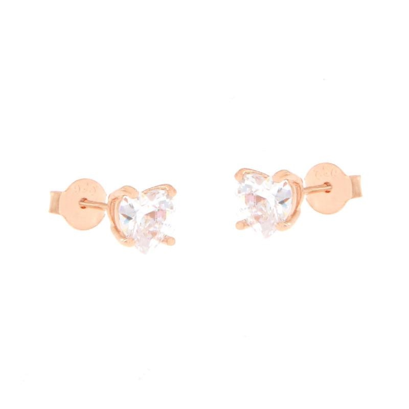 Orecchini Cuore a Lobo PREMIUM -  in Argento S925 e Zirconi